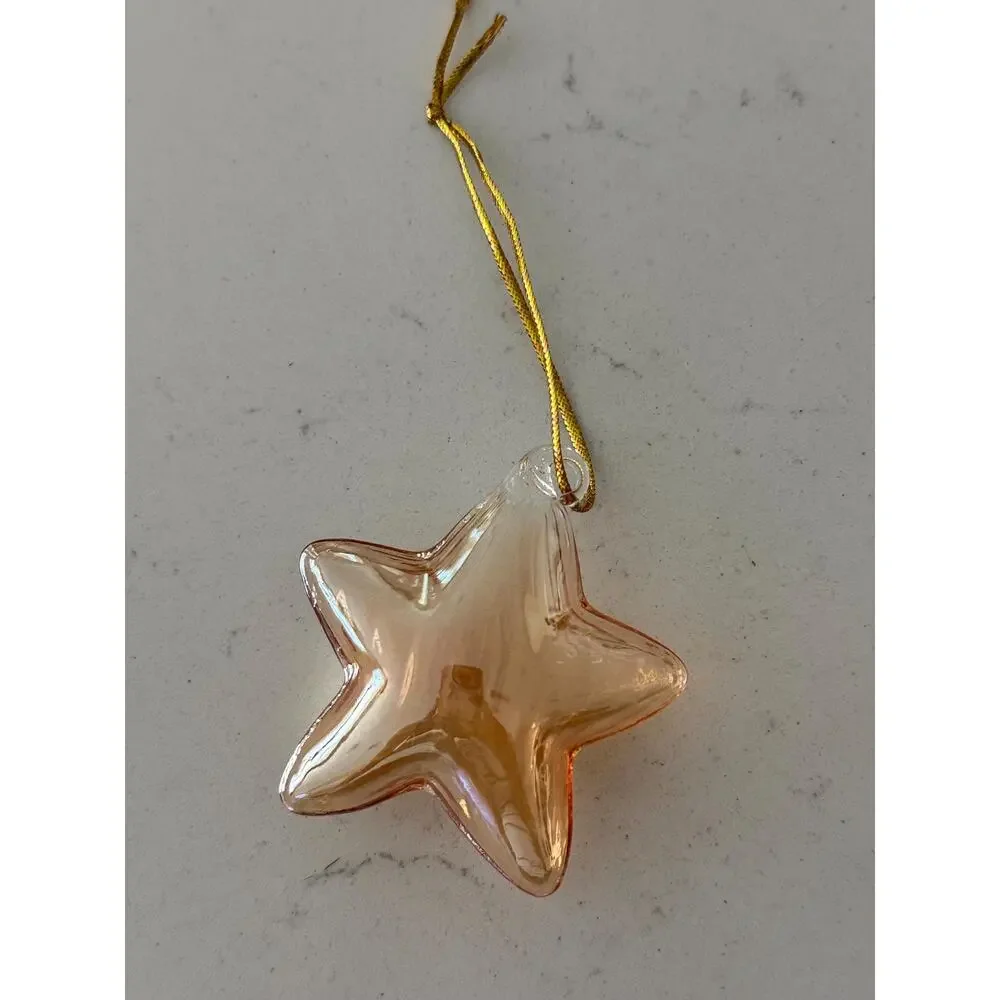 Vintage Pier 1 Glass Christmas Ornaments Set of 12, Hearts Trees and Stars, NIB